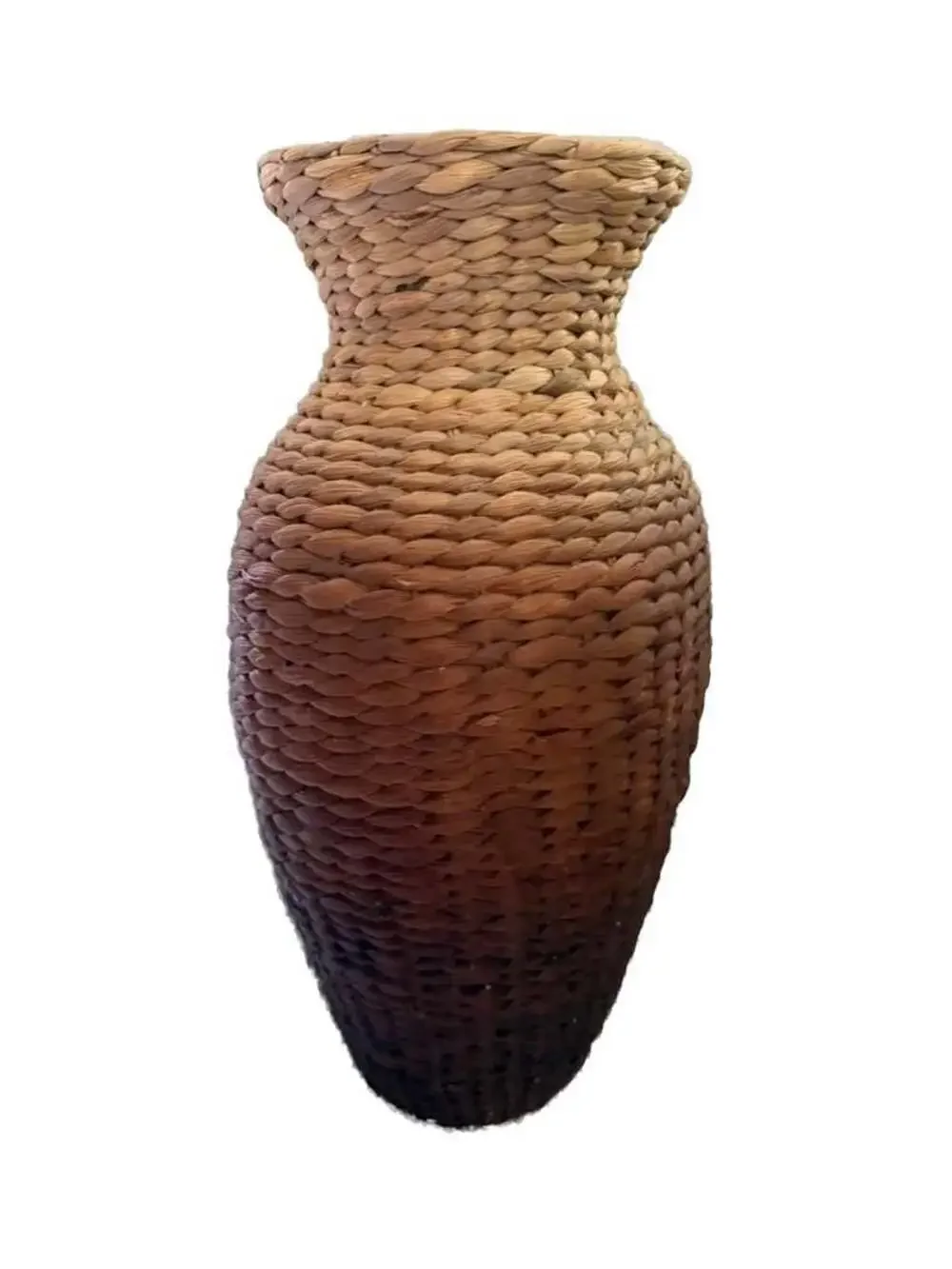 Woven Seagrass Ombre Floor Vase, Approx. 18 Inches Tall